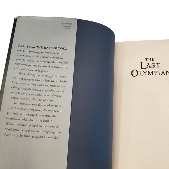 Percy Jackson The Last Olympian Rick Riordan 1st Edition Hardcover Book Used - Picture 3 of 6